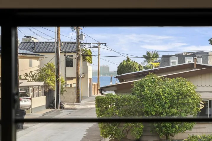 Bay views from the primary bedroom