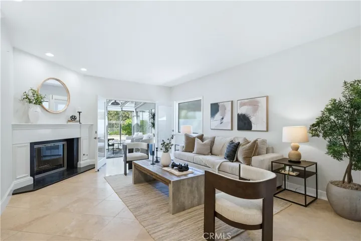 Living space leading to the sunroom