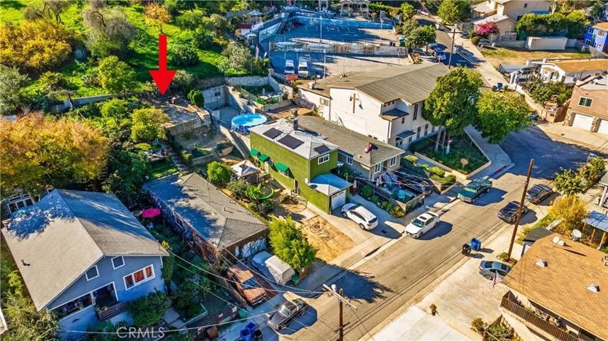 Red Arrow depicts top (2nd) FLAT Elevation of property