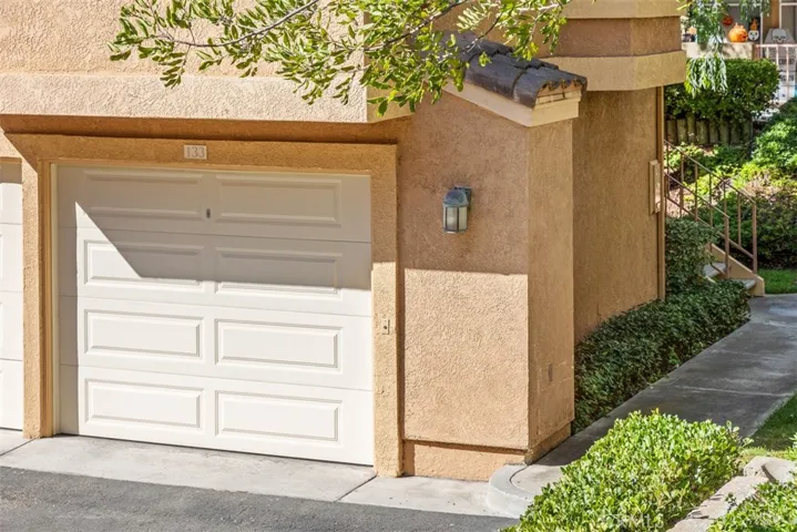 One car enclosed garage.