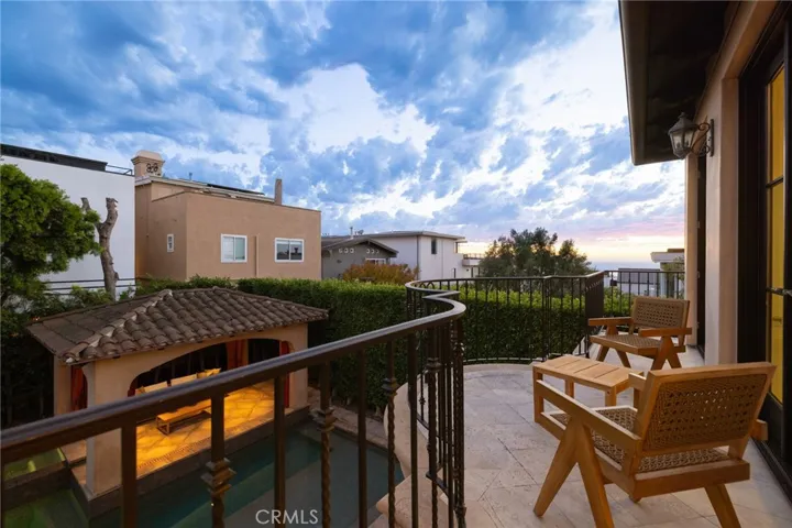 Back balcony off bedroom with ocean views