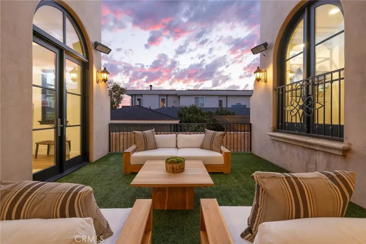Westside terrace with artificial turf