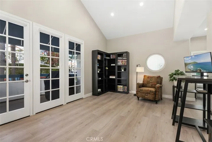 Dinning room being used as library and office space