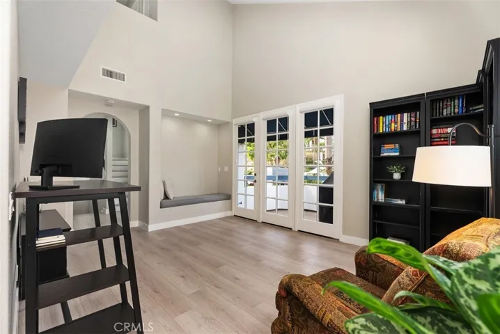 Dinning room being used as library and office