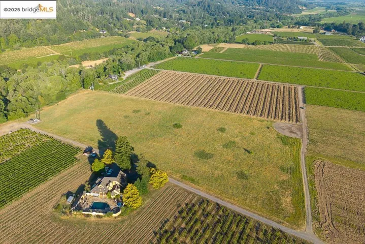 Overview of rural landscape with abundant farmland