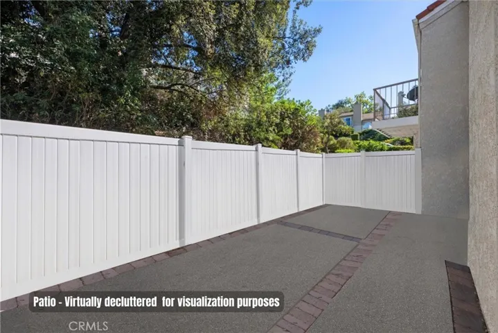 Patio - Virtually decluttered for visualization purposes