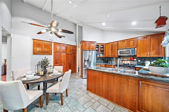 Breakfast bar that opens to a casual dining area