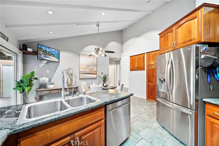 Breakfast bar that opens to a casual dining area