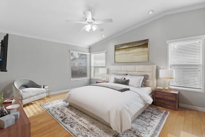 Primary bedroom virtually staged