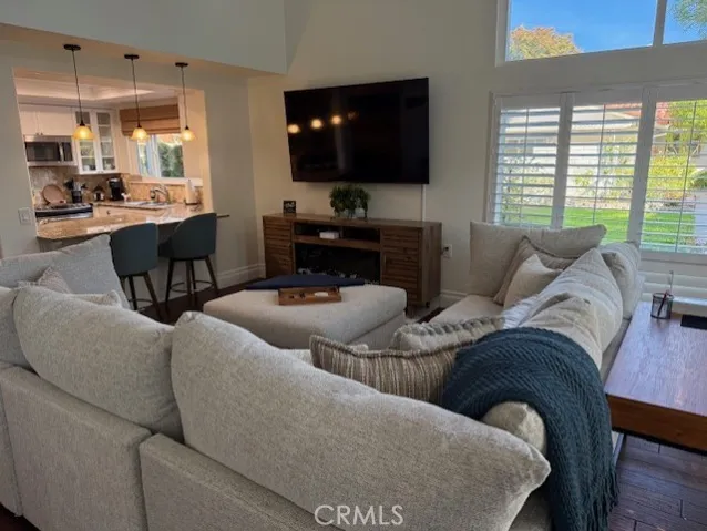 View of Living Room Into Kitchen