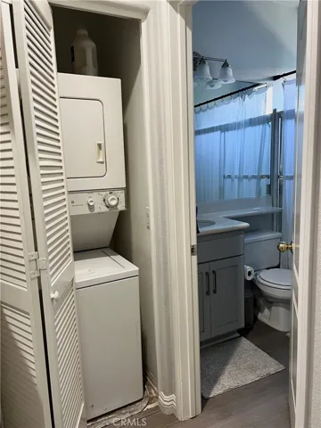 Washer Dryer closet adjacet to bathroom