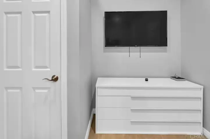 TV, dresser and closet