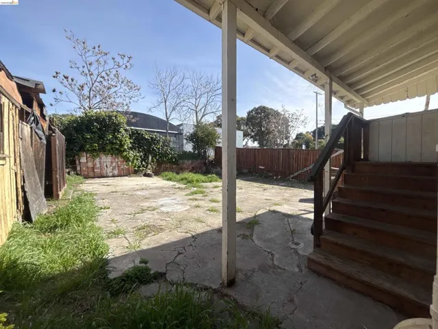 Fenced backyard featuring a patio area