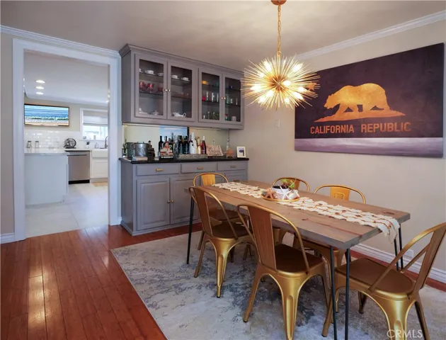 dining room with built in buffet cabinet