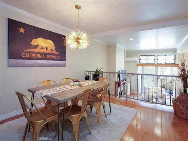 dining room with new lighting