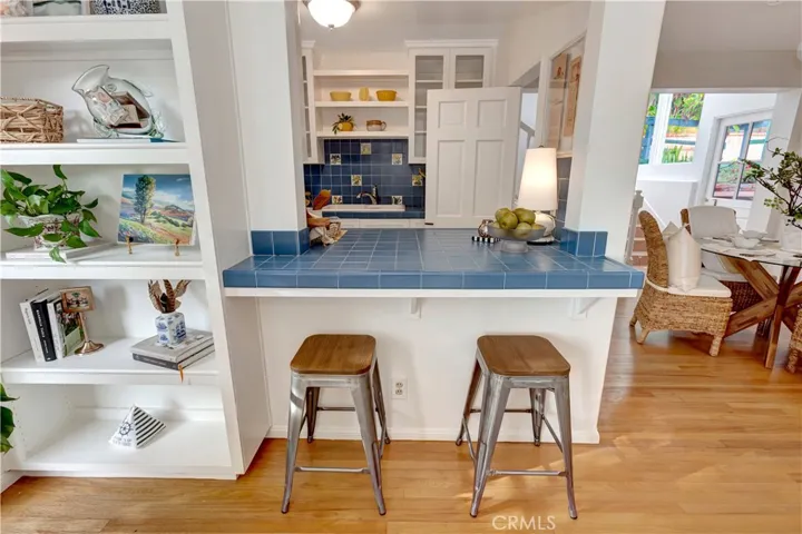 Kitchen pass through and counter.