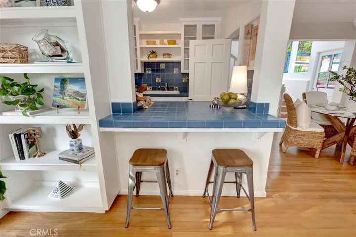 Kitchen pass through and counter.