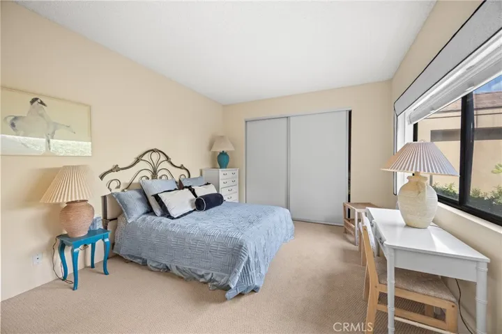 Guest room with view of the front courtyard