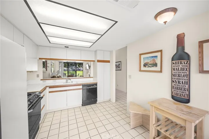 View of kitchen from the front courtyard