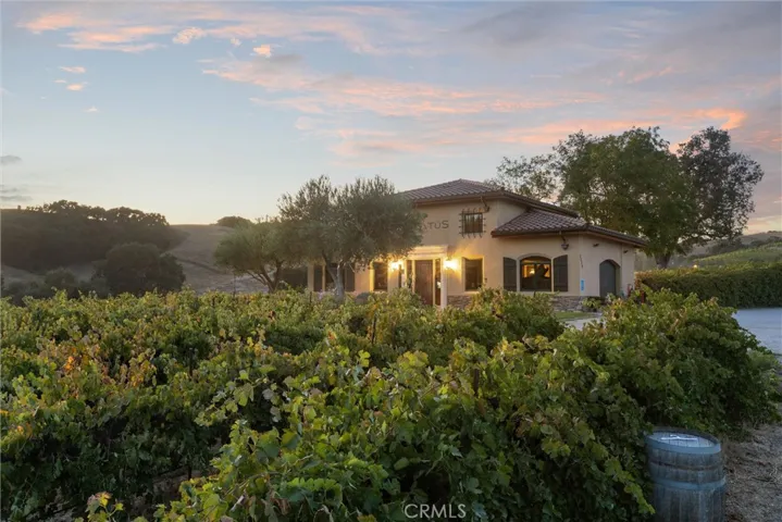 Tasting room at twilight.