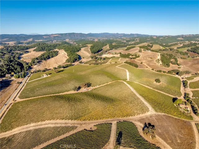 Aerial view from east of parcel.