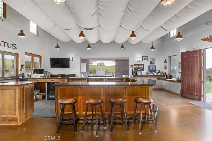 West side of tasting room looking out east side barn doors.