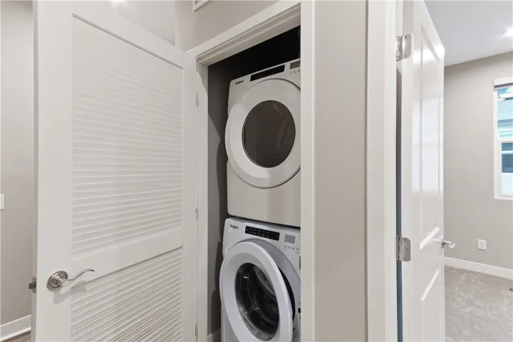 Sleek stackable laundry in unit