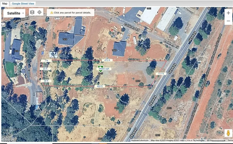 Map with lot dimensions