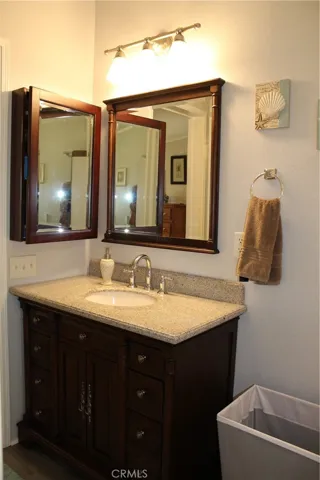 Remodeled bathrooms with granite counter top