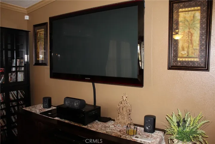 Family room TV with surround sound