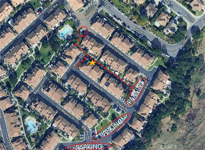 Map of Walking Path to Front Door