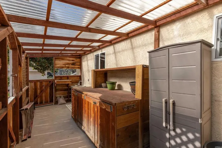 This potting shed is on the south facing wall of the Studio/3-Car Garage