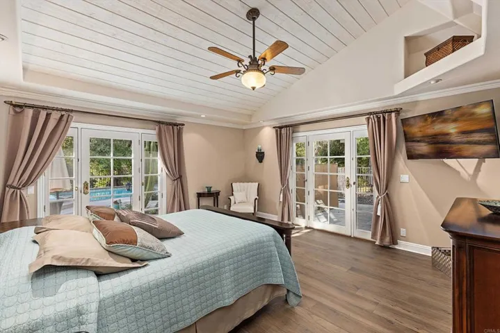 The suite occupies the entire north end of the house w/Bedroom to west and bathroom to the east.