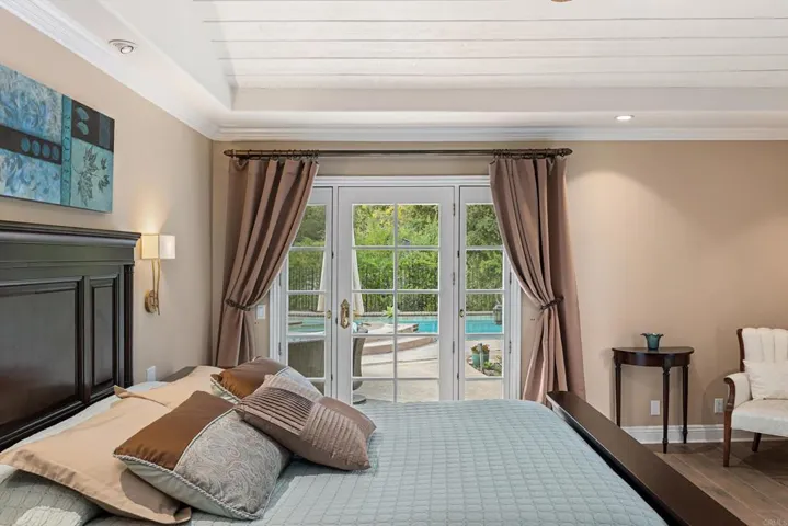 French Doors out to the pool/spa and yard on the north end of the home.