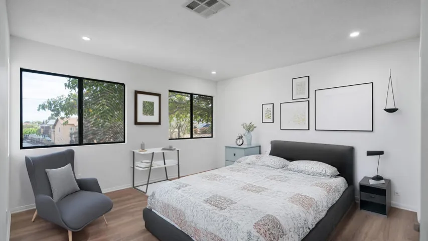 Primary Bedroom staged