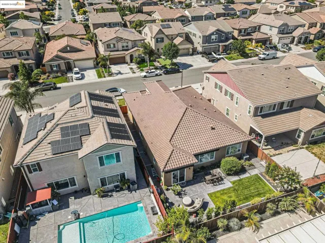Aerial view of a pool area