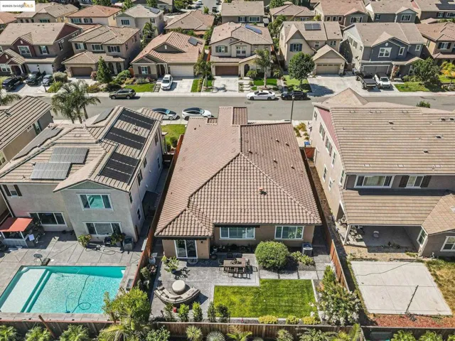 Bird's eye view of a pool area
