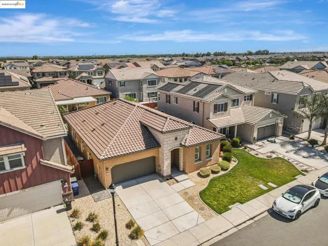 Aerial perspective of suburban area