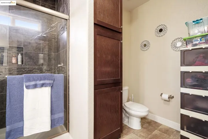 Bathroom with a stall shower