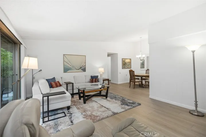 Living room opens into the dining room