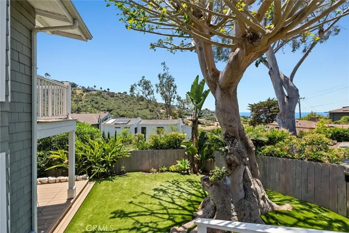 Fenced in backyard