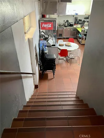 entrance to downstairs kitchen from dining area
