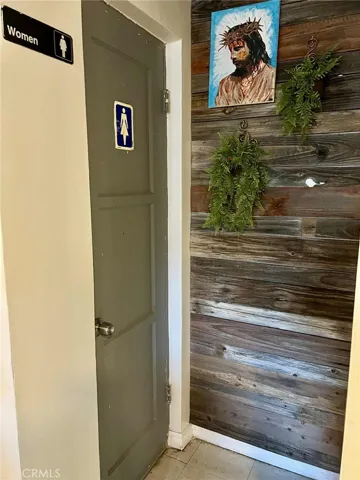 entrance to women's bathroom downstairs area