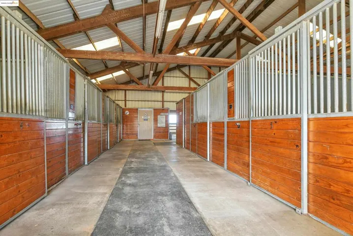 View of horse barn