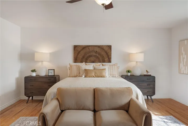 Spacious primary bedroom with room for multiple sitting areas
