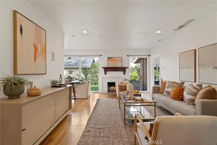Living room with fireplace