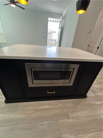 kitchen island with built in microwave