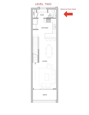 Level 2 - Kitchen & Dining, Living room