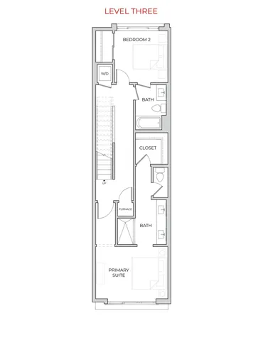 Level 3 - Primary Bedroom & Bath + Bedroom and Bath 2