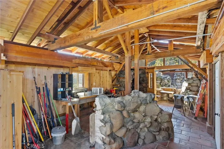 Cabin Interior with Beautiful and Sturdy Wood Beams..!